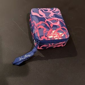 Vera Bradley travel pill box.  8 removable compartments.  Slot for id.